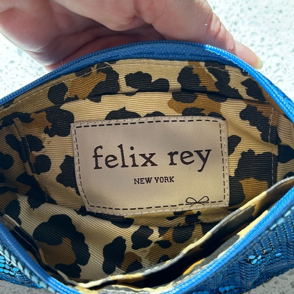 NWOT Felix Rey Blue Sequin Mini Clutch, circa 2007 - Picture 4 of 5